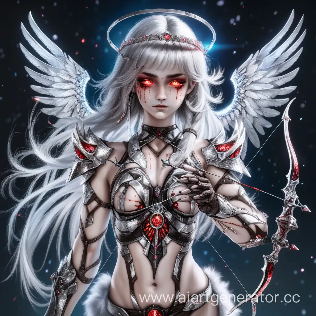 SilverHaired-Angel-Girl-with-Bow-and-Arrows-and-Mechanical-Body