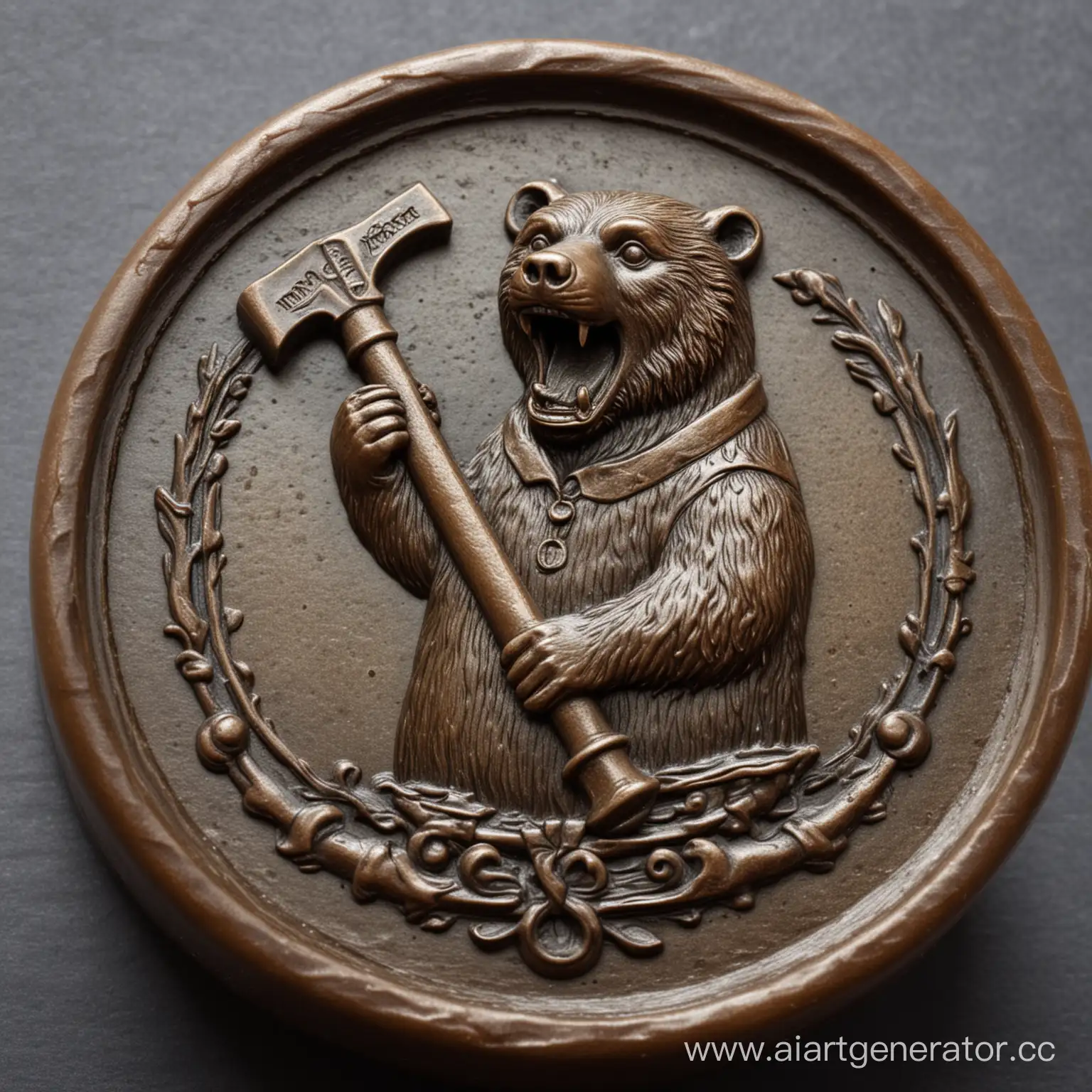 Bear-Seal-Ring-for-Wax-Sealing-with-Blacksmiths-Hammer