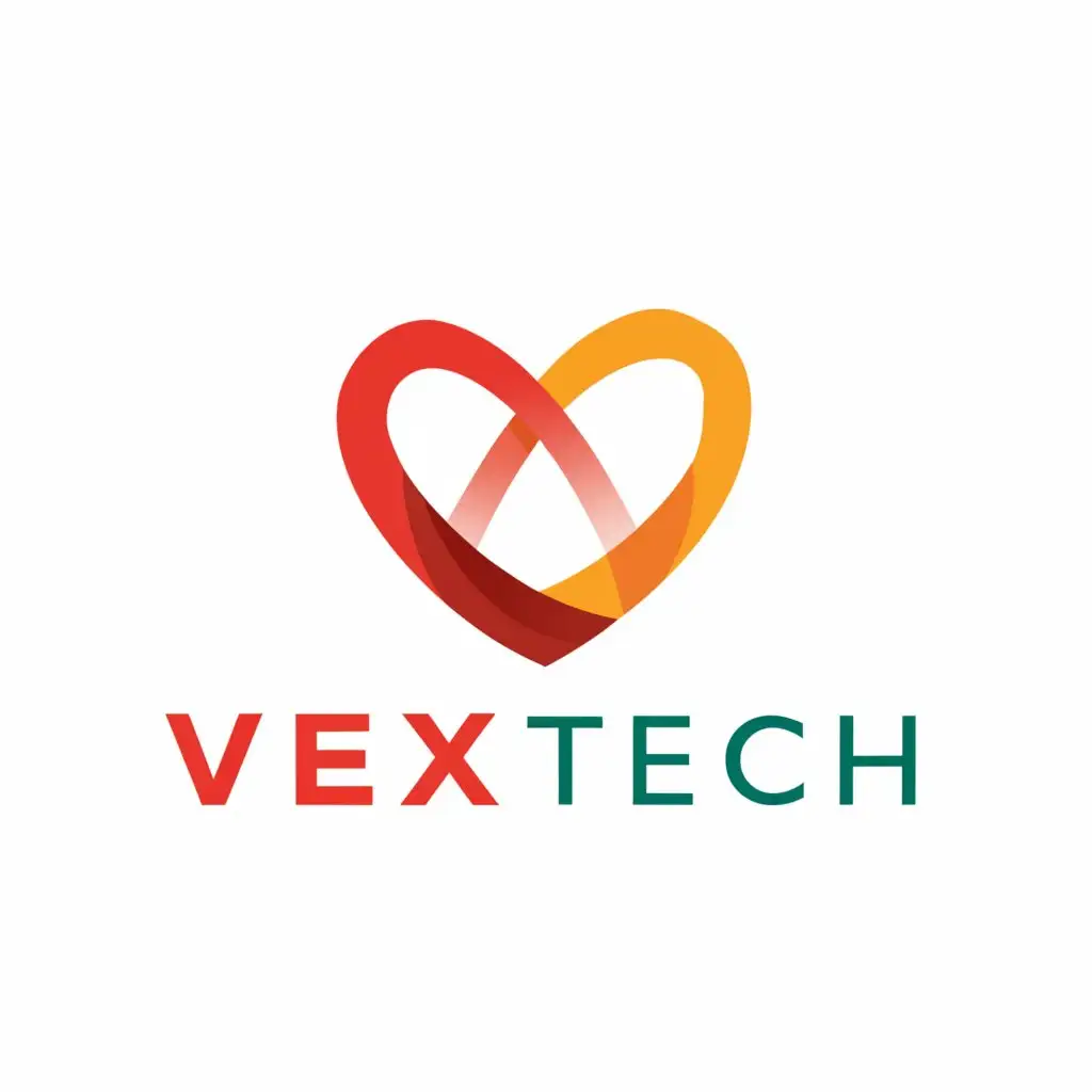a logo design,with the text "vextech", main symbol:heart, love,Moderate,be used in Technology industry,clear background