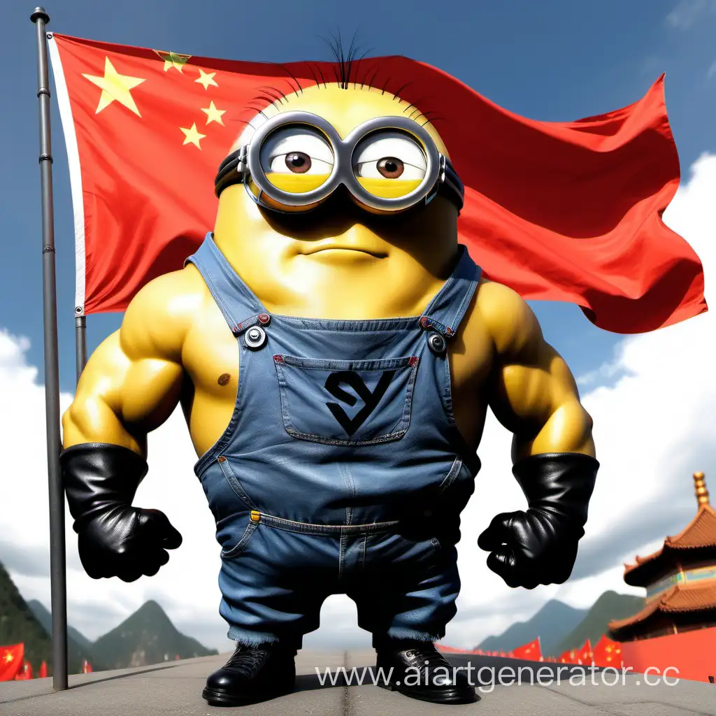 Muscular-Minion-with-SVO-Outfit-Against-Chinese-Flag-Backdrop