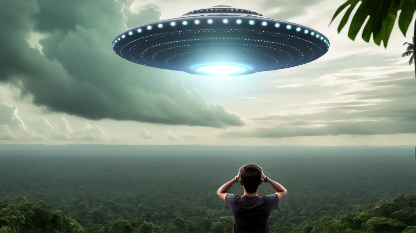 Mysterious UFO Descent Over Amazon Jungle with Observer