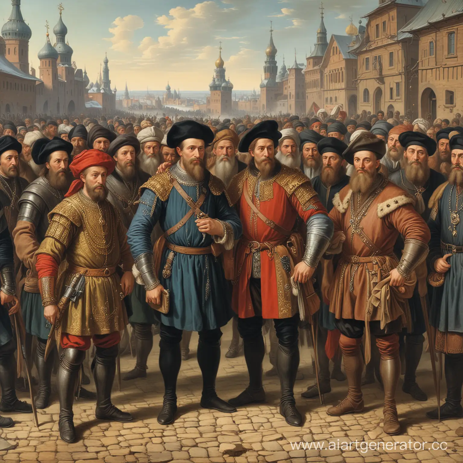 16th-Century-Russian-Merchants-and-Boyars-Gathering-in-Historical-Market-Scene