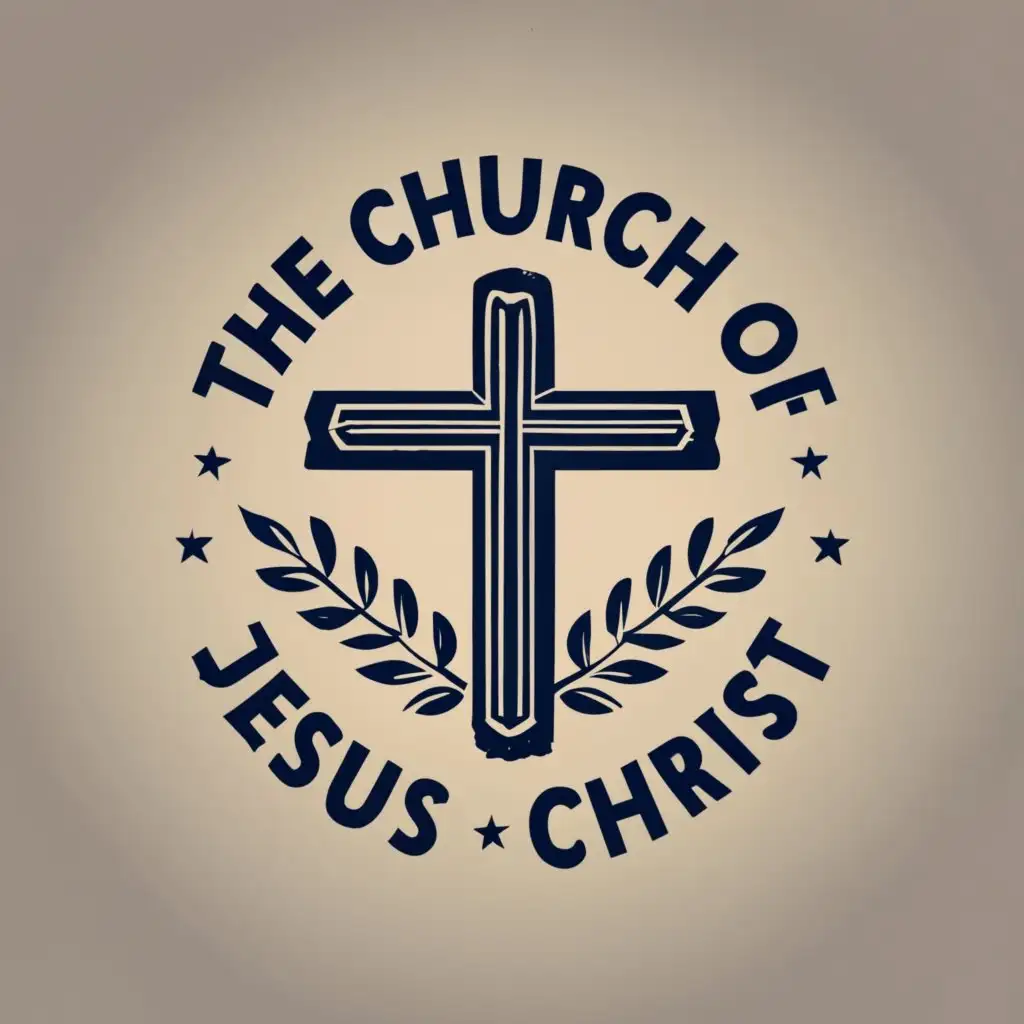 logo, hollow Cross, with the text "The Church of Jesus Christ", typography, be used in Religious industry