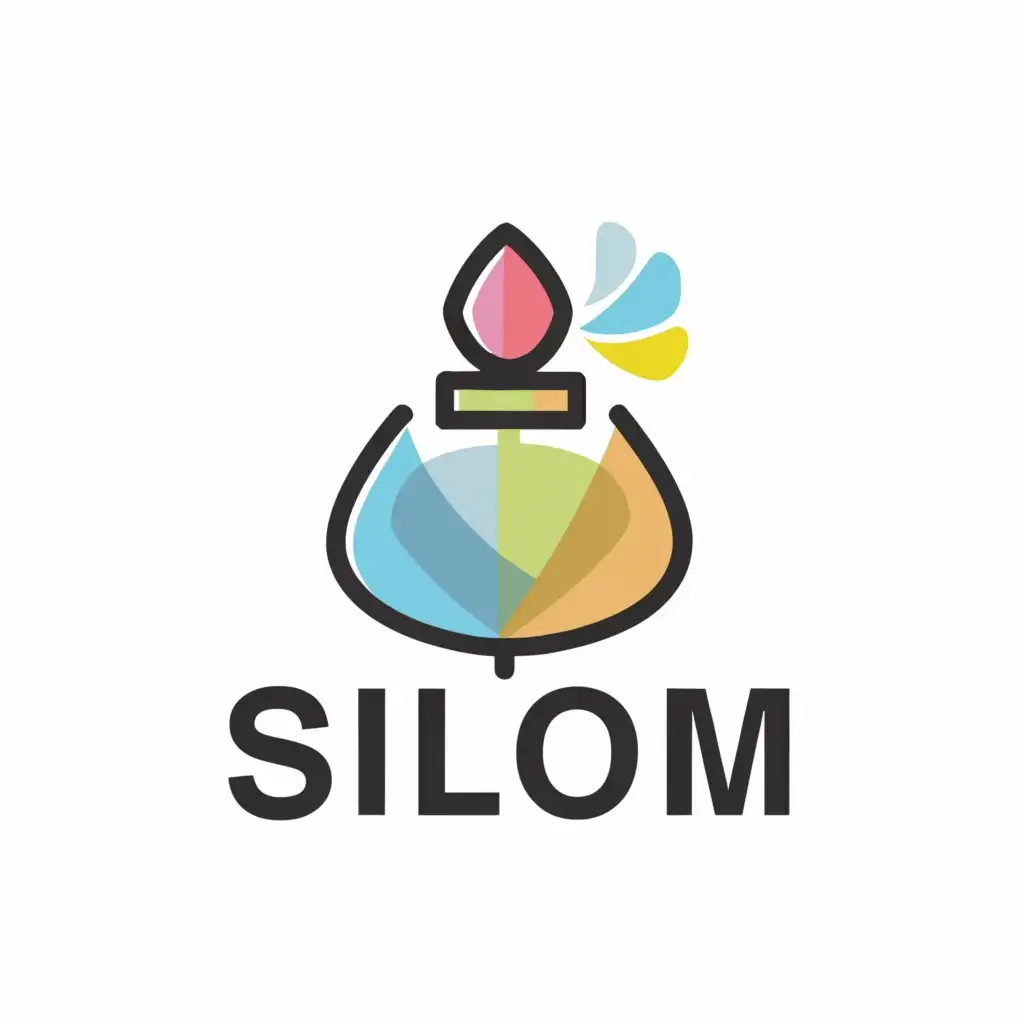 a logo design,with the text "Silom", main symbol:artisan, fragrance, perfume, ambigram, color spectrum,Minimalistic,clear background
