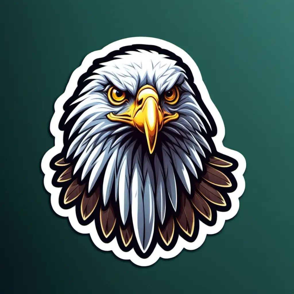 Majestic Eagle Sticker Detailed Illustration of a Noble Bird in Flight