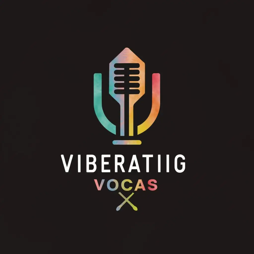 a logo design,with the text "Viberating Vocals", main symbol:representing music instruments,Moderate,clear background
