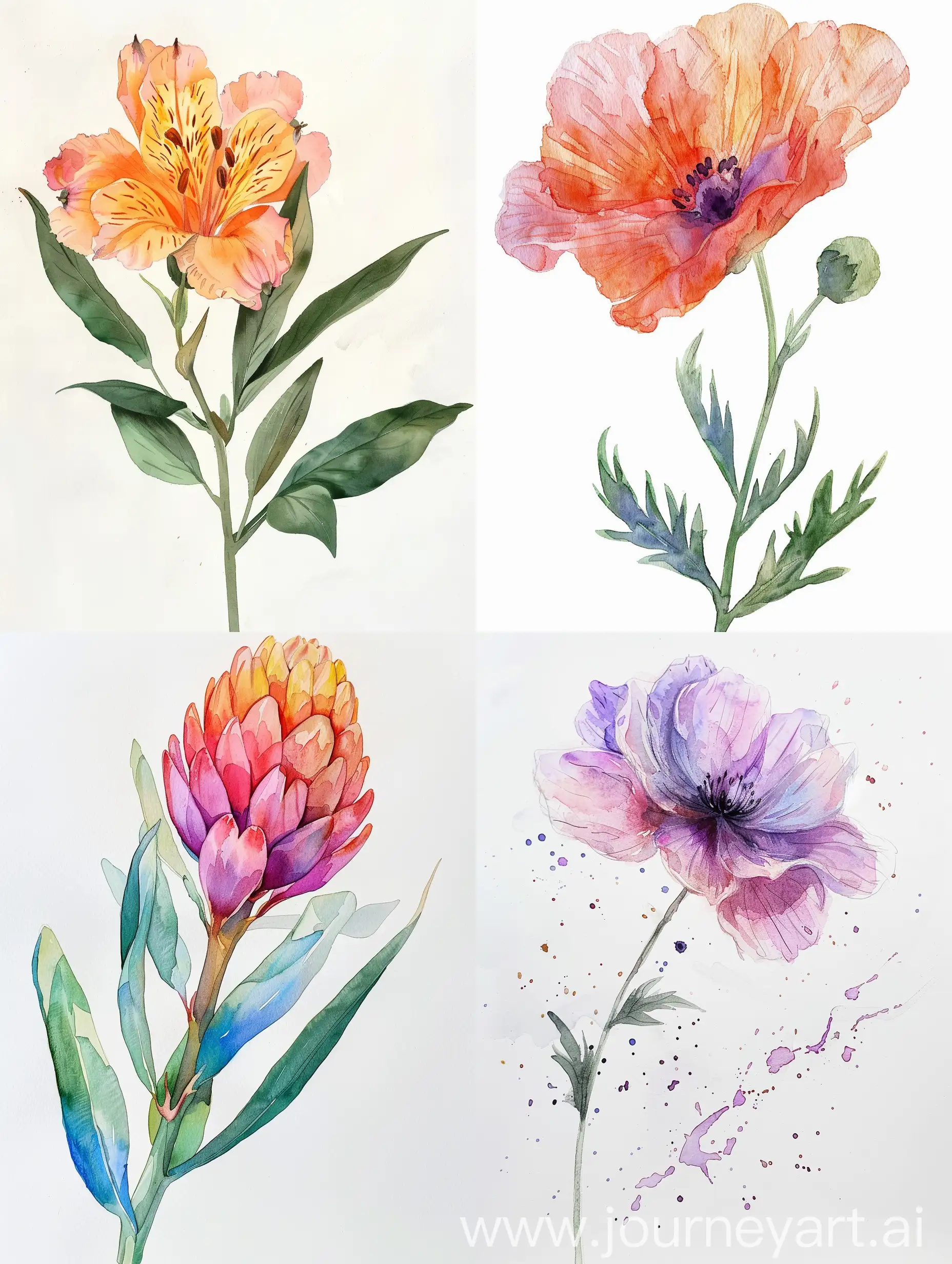 Vibrant-Watercolor-Flowers-Blooming-in-a-34-Aspect-Ratio