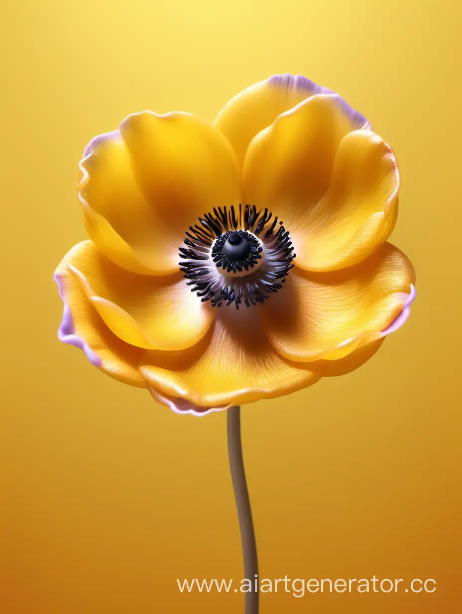 Anemone realistic yellow background