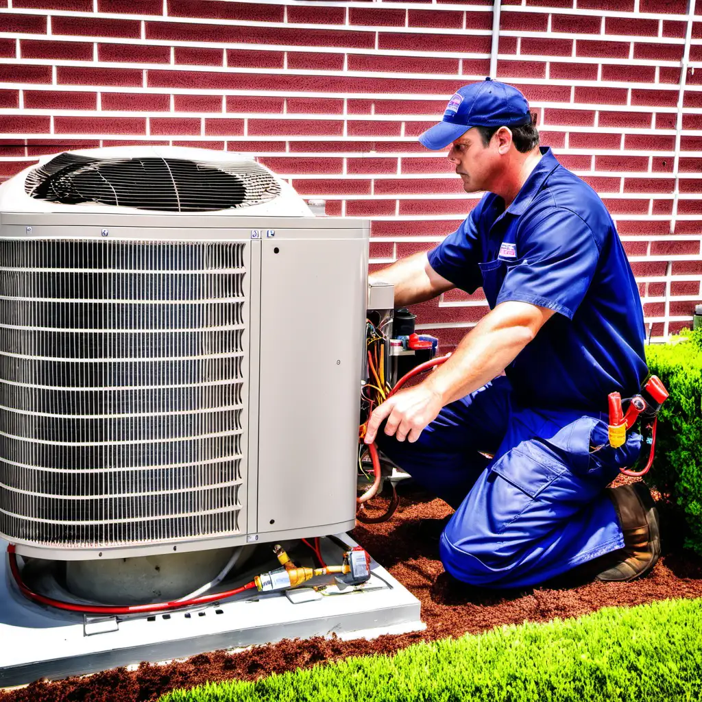 Professional HVAC Technicians in Wilmington NC Working on Residential Air Conditioning