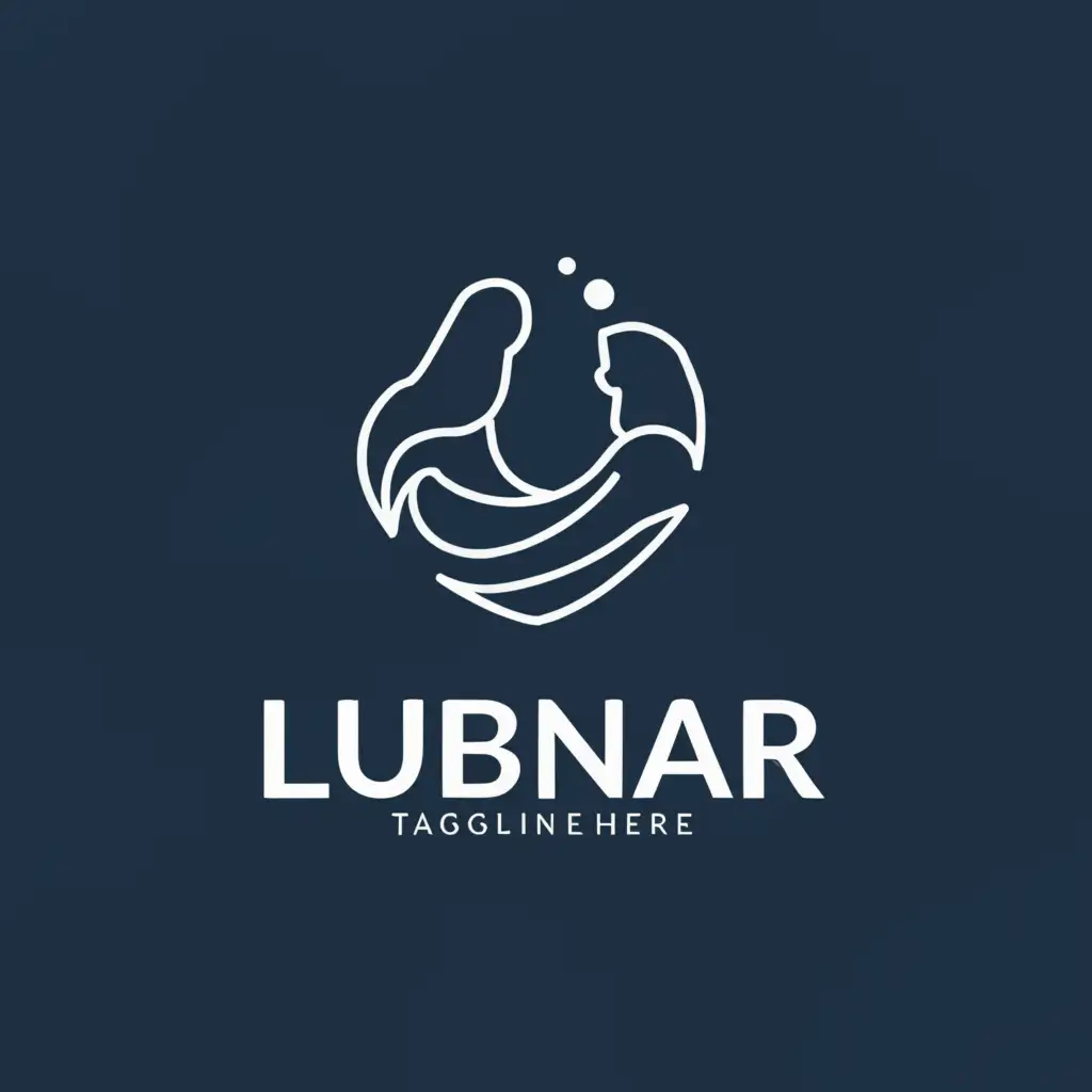 a logo design,with the text "LUBNAR", main symbol:women,girl,baby,,Moderate,clear background