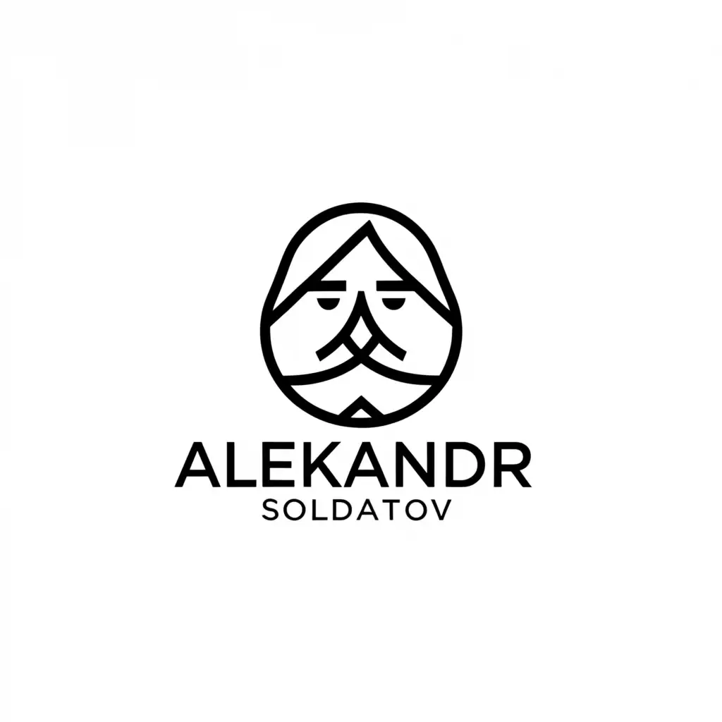 a logo design,with the text "Aleksandr Soldatov", main symbol:💆‍♂️Just a regular guy sharing his everyday life and thoughts,Минималистичный,be used in Развлечения industry,clear background