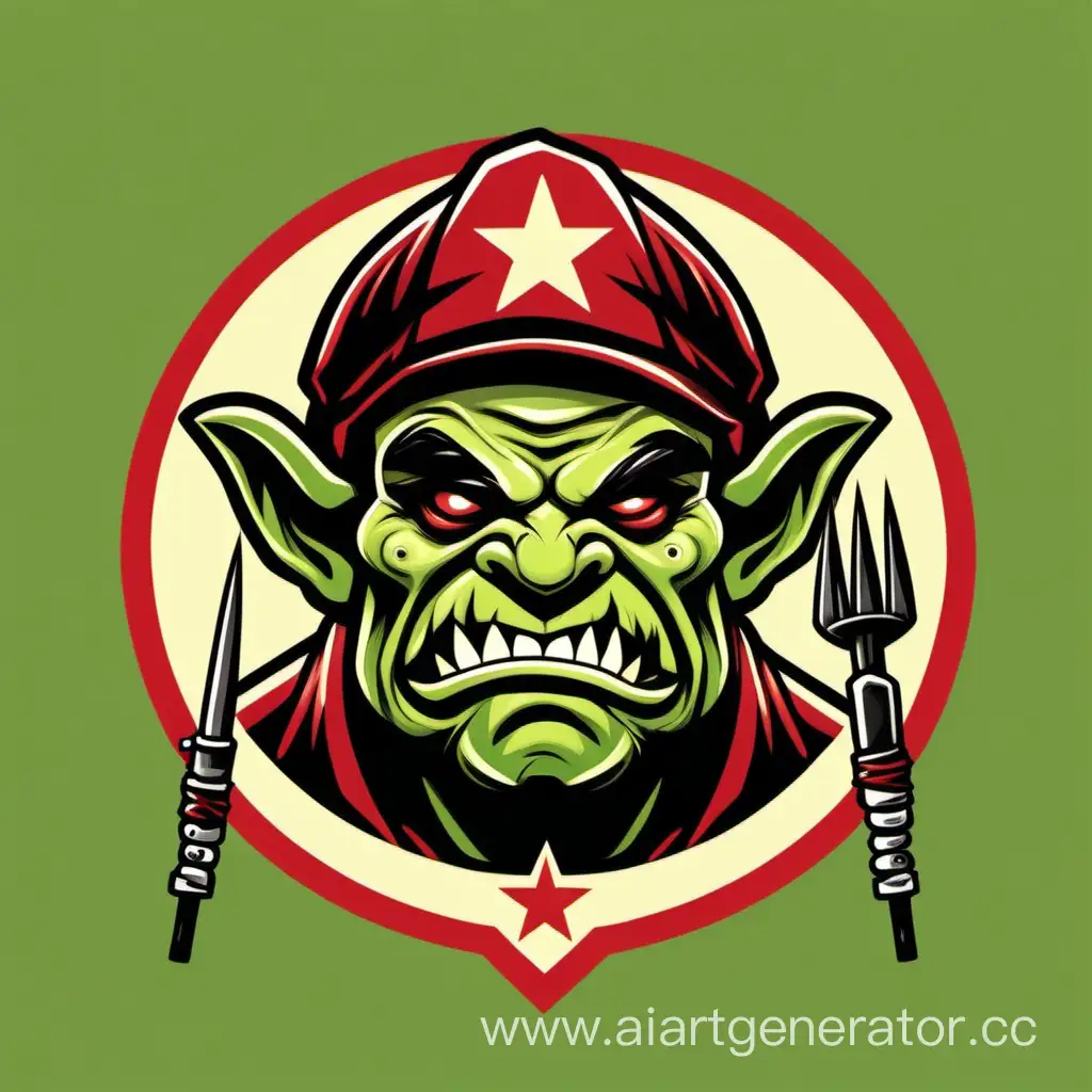 Cartoonish-Orc-Chef-Logo-with-Crossed-Skewers