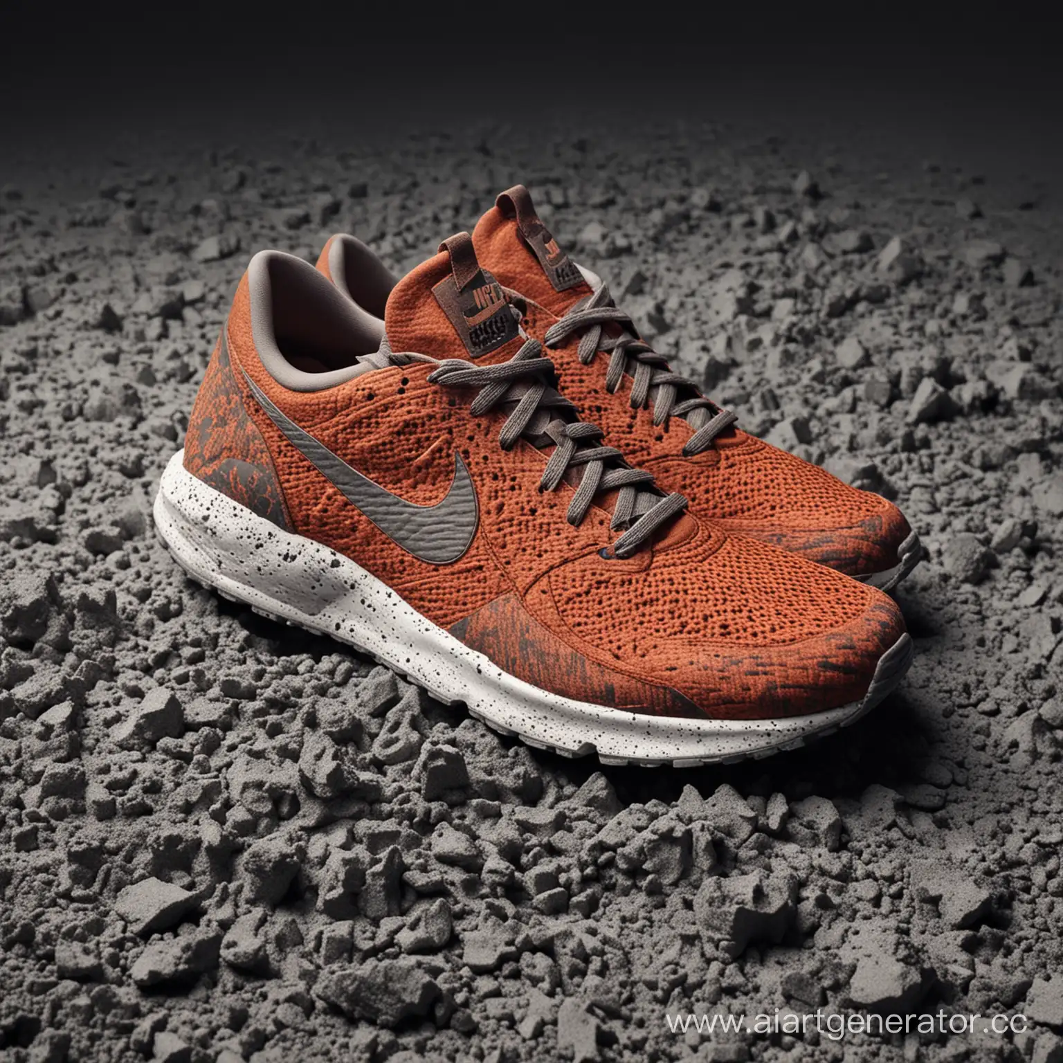 Nike sneakers with volcanic eruption texture and pattern