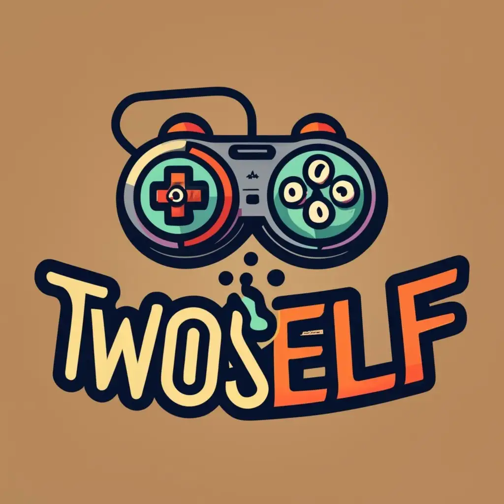 logo, gaming controller, with the text "twoself", typography, be used in Entertainment industry
