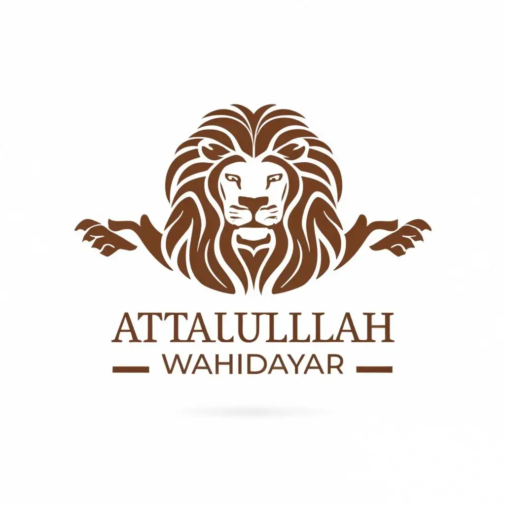 logo, Like a lion, with the text "Ataullah Wahidayar", typography, be used in Nonprofit industry