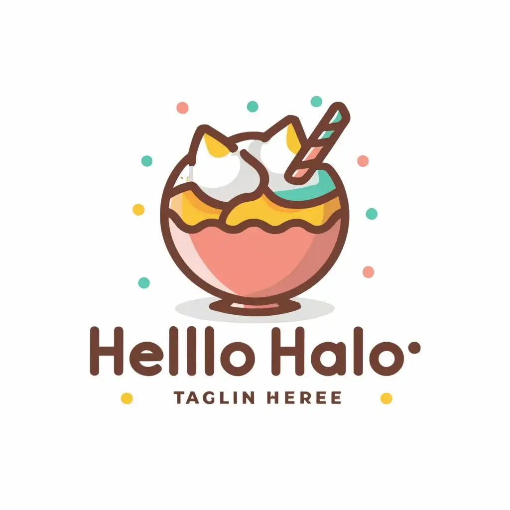 a logo design,with the text "Hello Halo", main symbol:Halo-halo,Moderate,be used in Retail industry,clear background