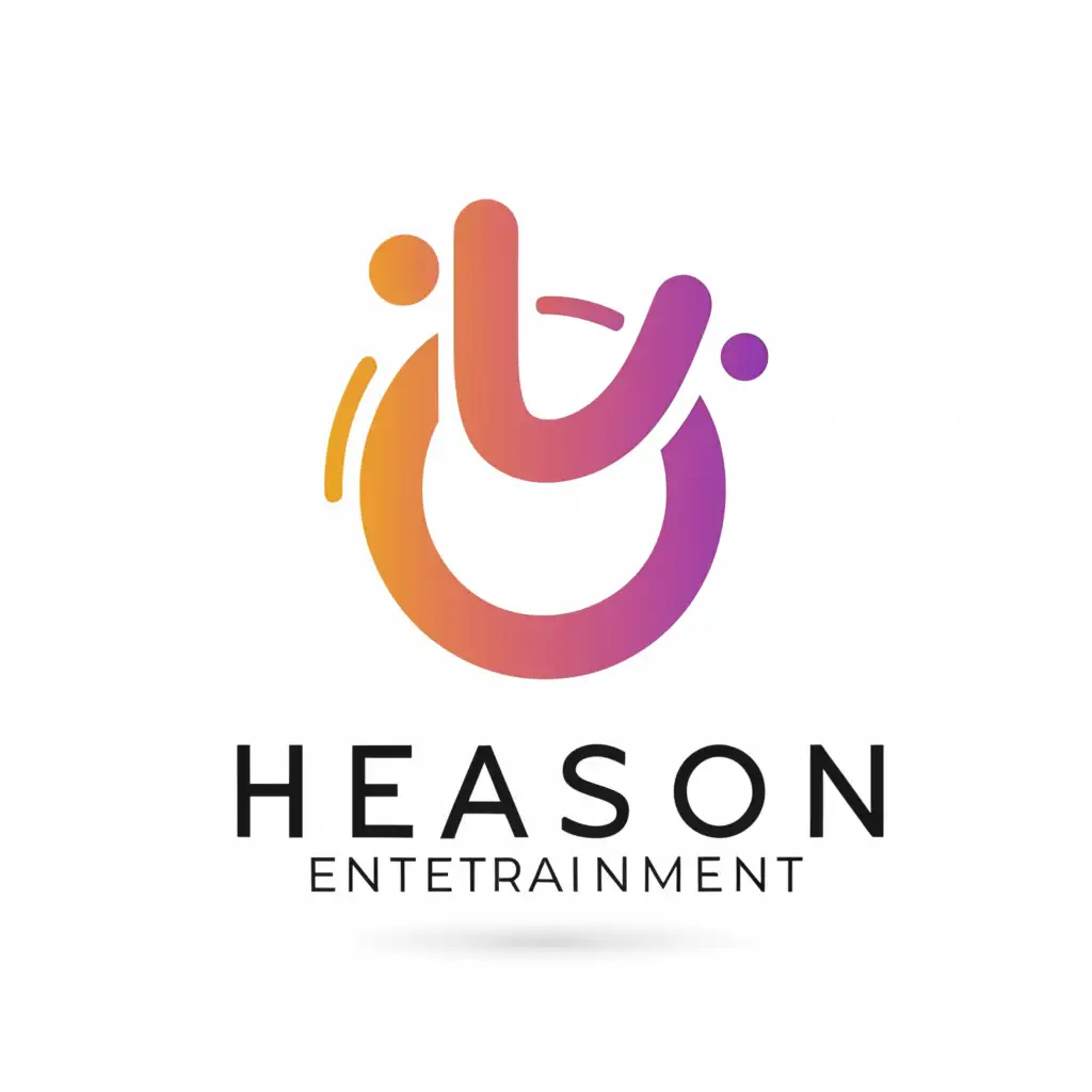 a logo design,with the text "Heason Entertainment", main symbol:Mention the name at the bottom and the name in front of the name.,Minimalistic,be used in Entertainment industry,clear background
