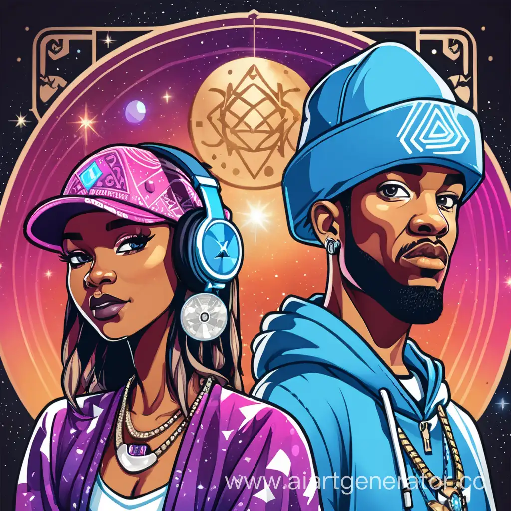 Cosmic-Rapper-and-Fortune-Teller-Unite-in-Vibrant-Podcast-Logo
