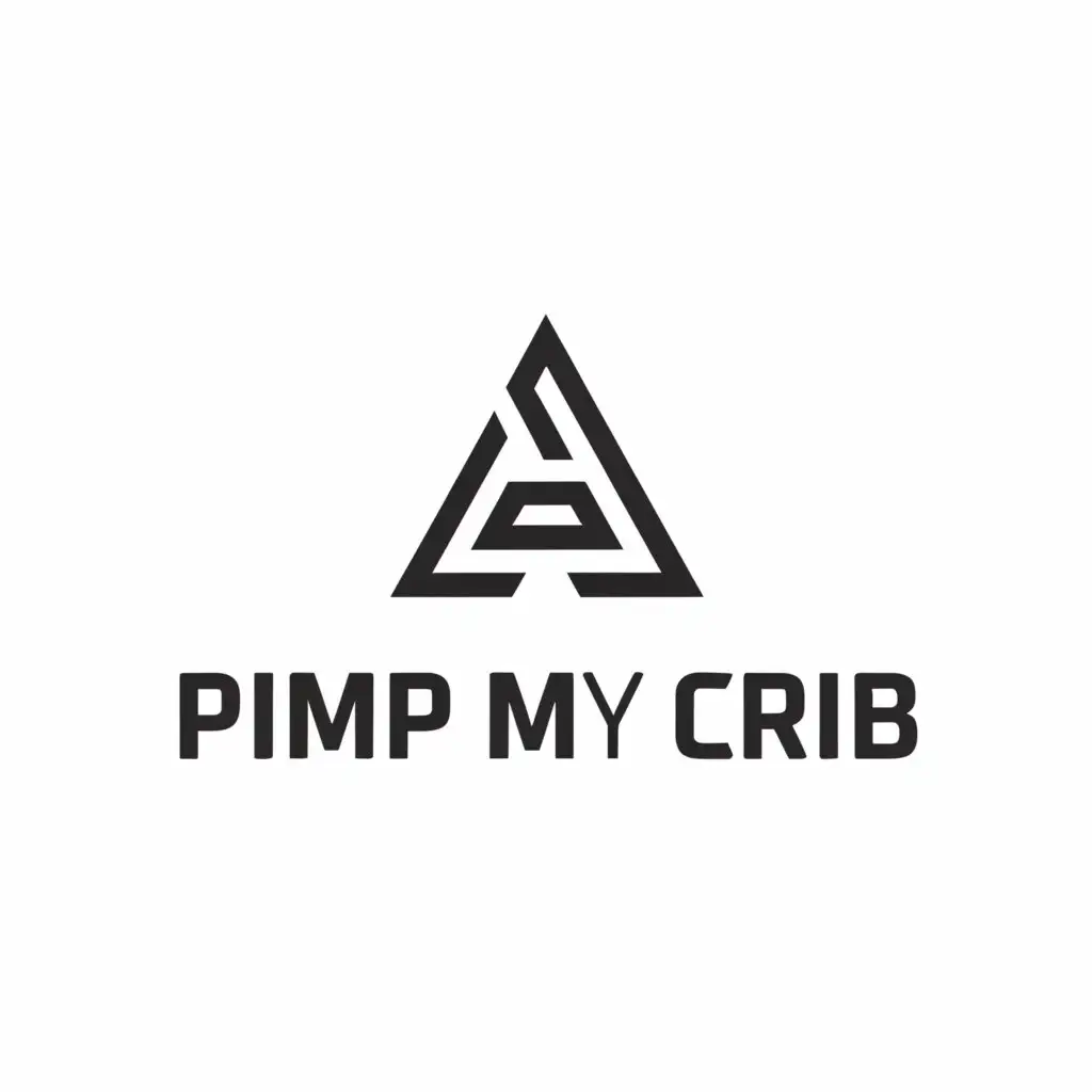 a logo design,with the text "Pimp My Crib", main symbol:Triangle,Minimalistic,be used in Technology industry,clear background