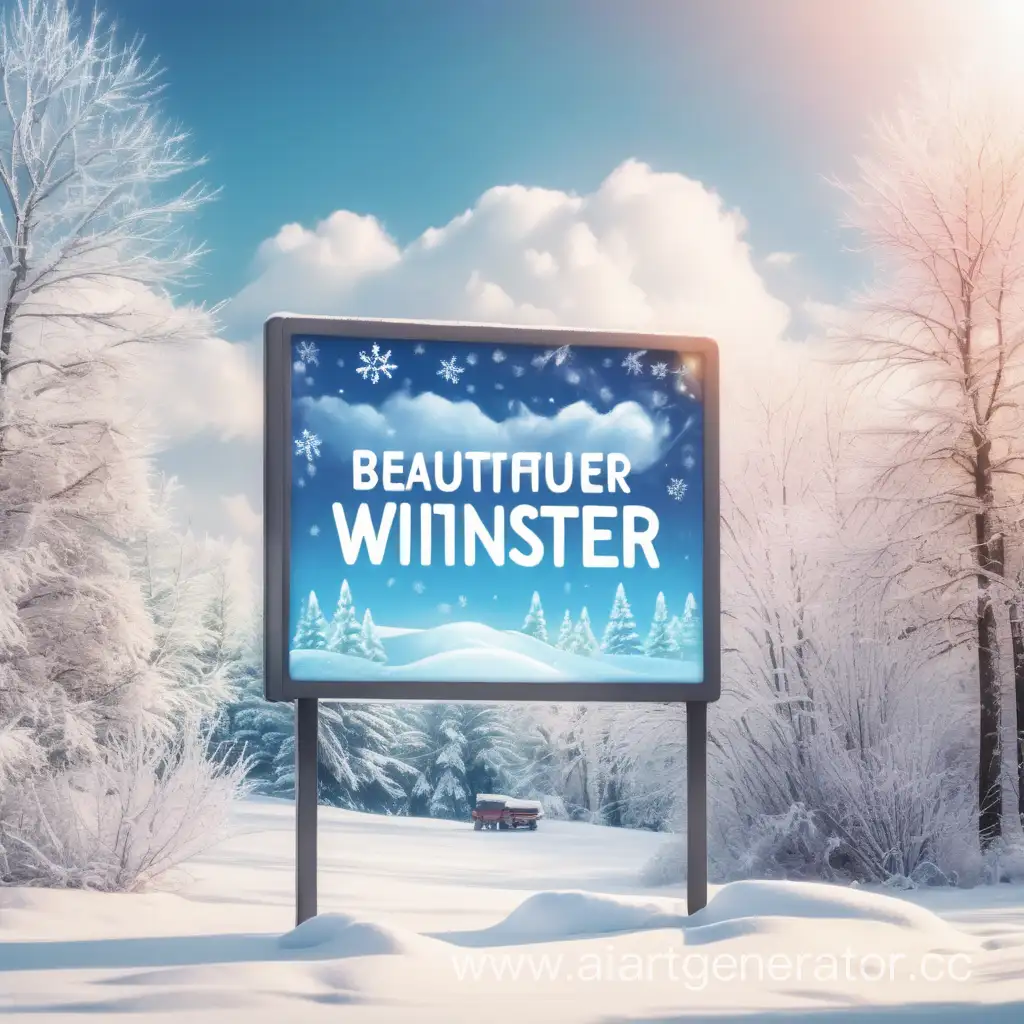 Scenic-Winter-Landscape-with-Prominent-Sign