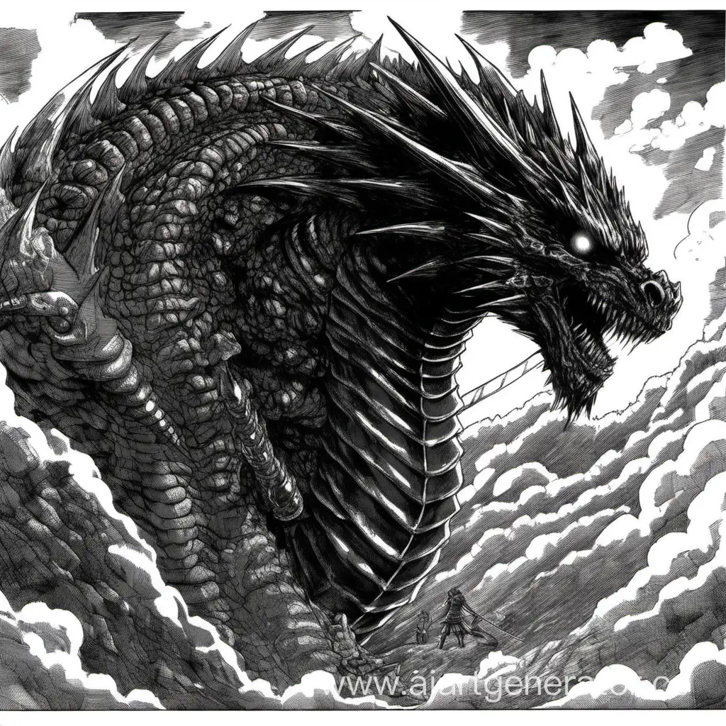Гатс персонаж из манги берсерк в виде дракона 