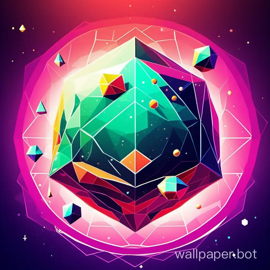 Geometric planet. The color scheme is fresh and cool.Avatar for game bloggers.Recognizable.There are game elements.The color contrast should not be too high.Cute a little bit