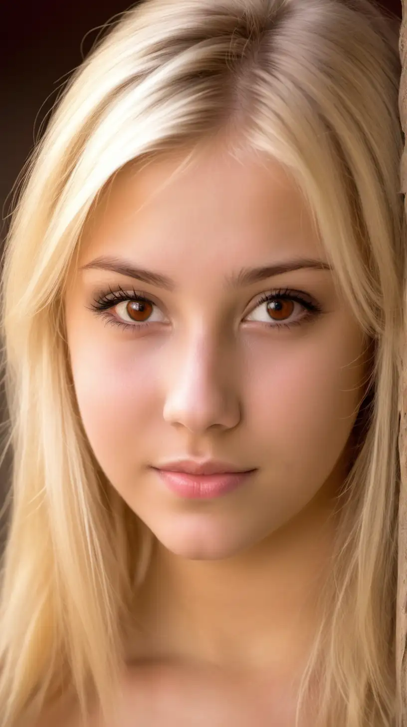 beautiful blond girl 21 year old with brown eyes