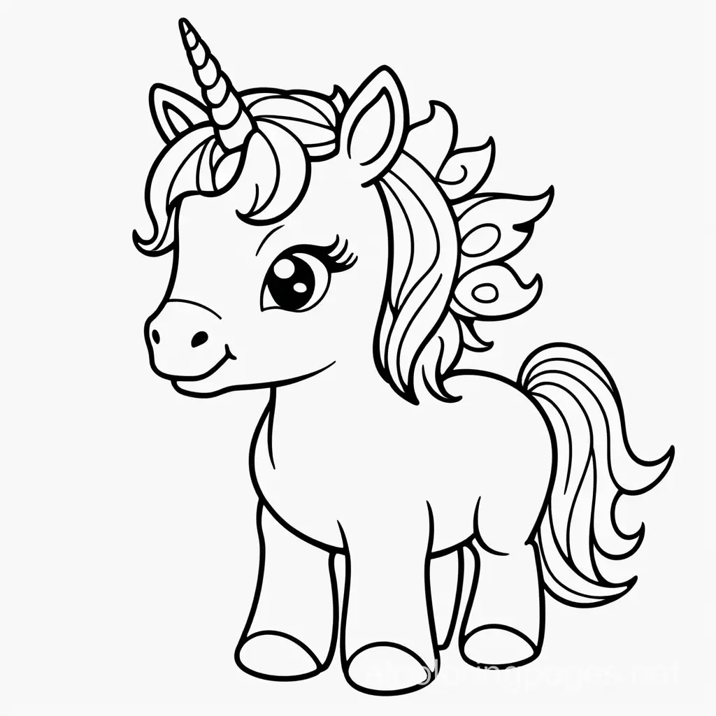 Cute-Baby-Unicorn-Coloring-Page-with-Ample-White-Space