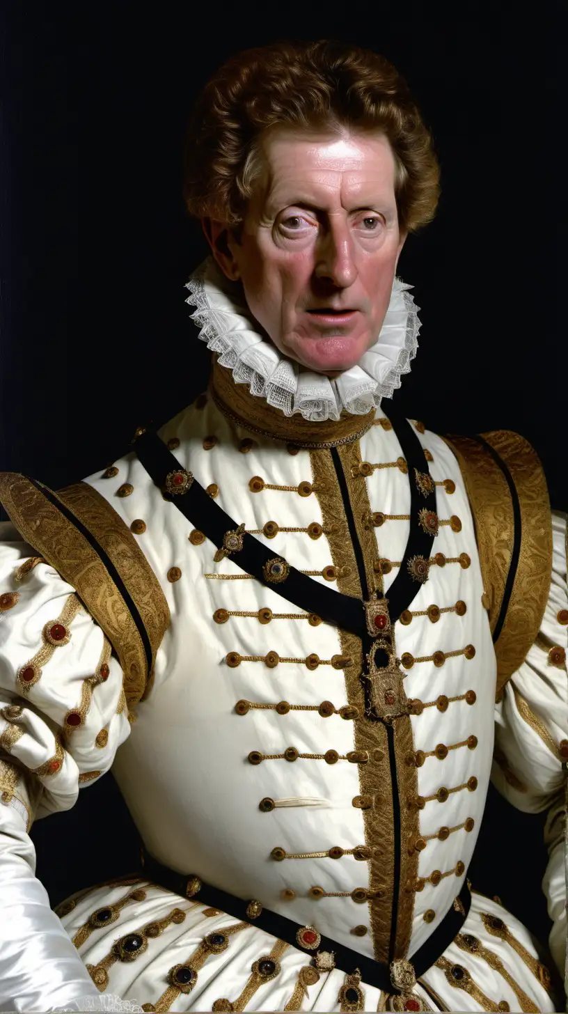 A colour photo of a Robert Devereux, 2nd Earl of Essex, in the year 1600, sneering and arrogant