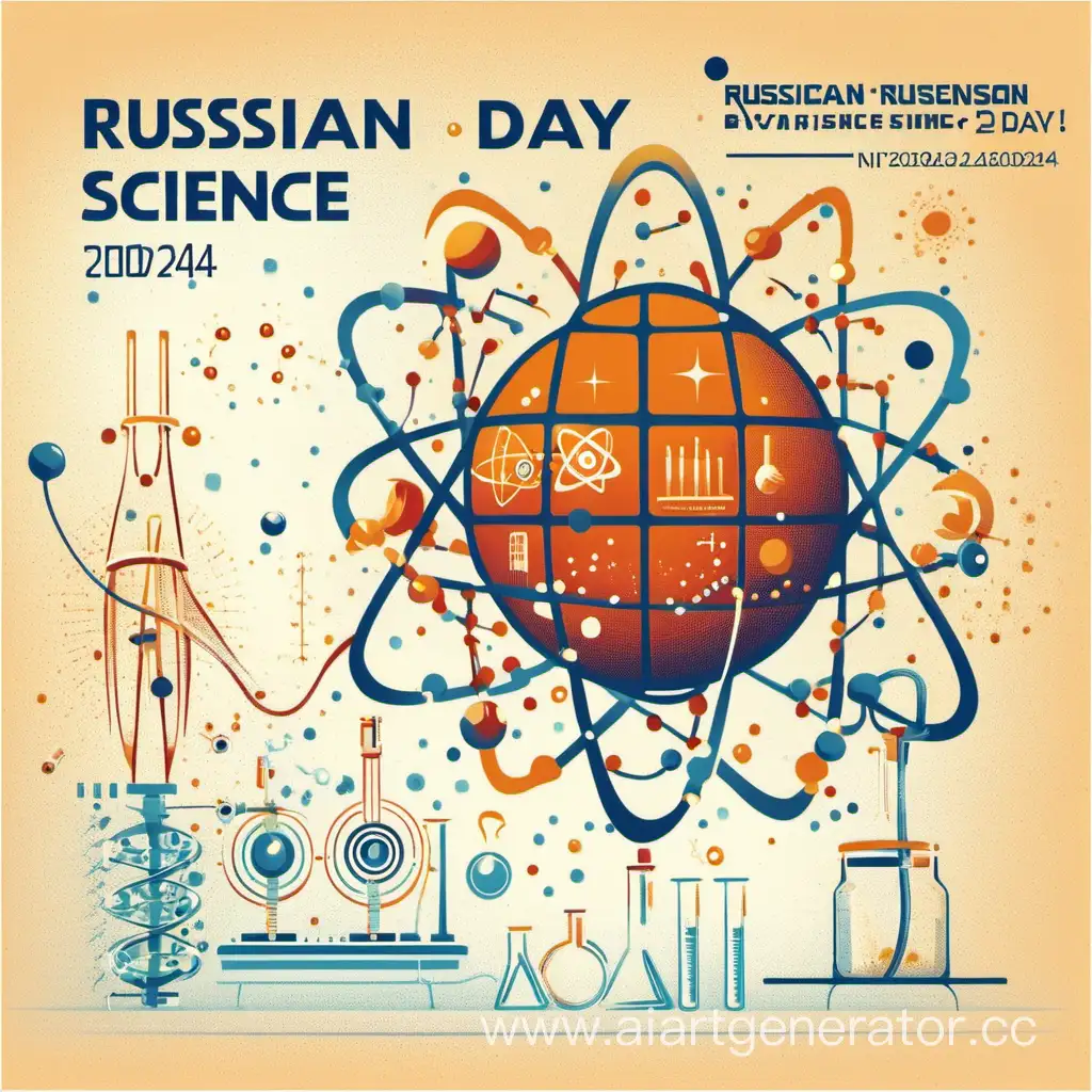 Открытка к дню российской науки 2024 год