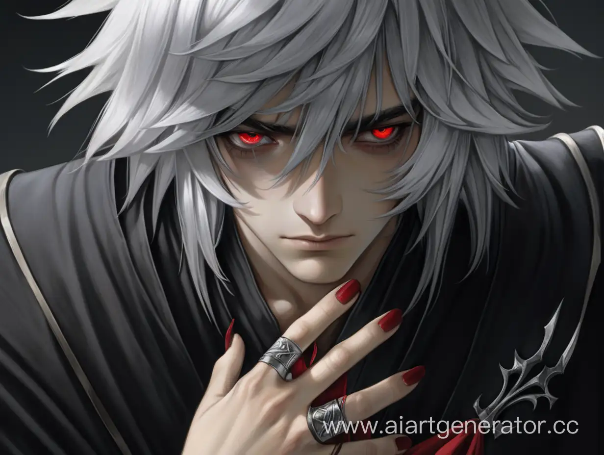 Mysterious-SilverHaired-Youth-Concealing-a-Scar-with-Clawed-Hand