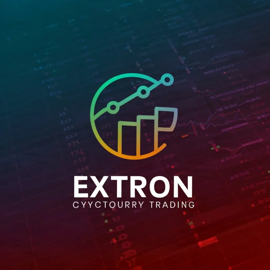 a logo design,with the text "EXTRON
CRYPTOCURRENCY TRADING", main symbol:Statistics,Moderate,be used in Finance industry,clear background