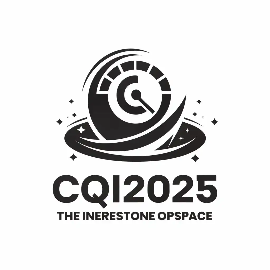 a logo design,with the text "CQI 2025", main symbol:clock, black hole,complex,clear background