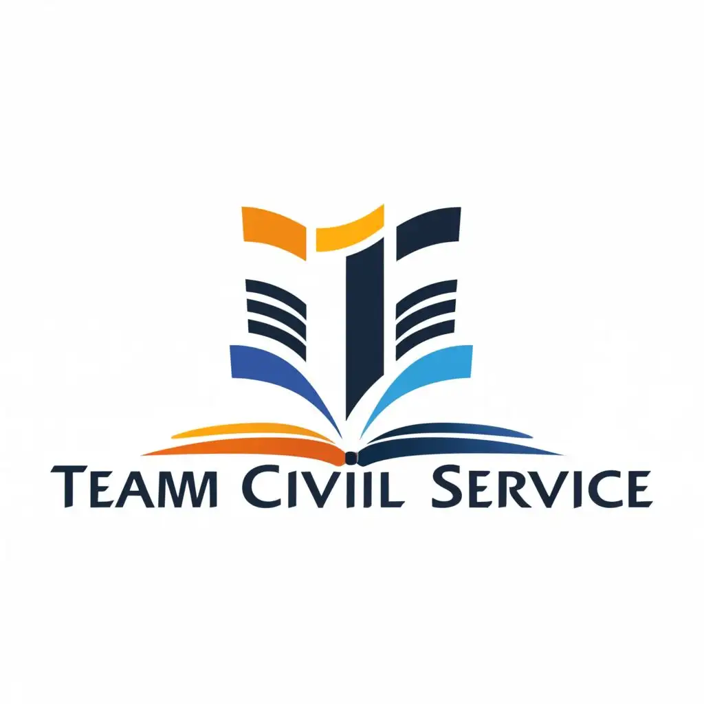 a logo design,with the text "Team Civil Service", main symbol:UPSC books ,complex,be used in Education industry,clear background
