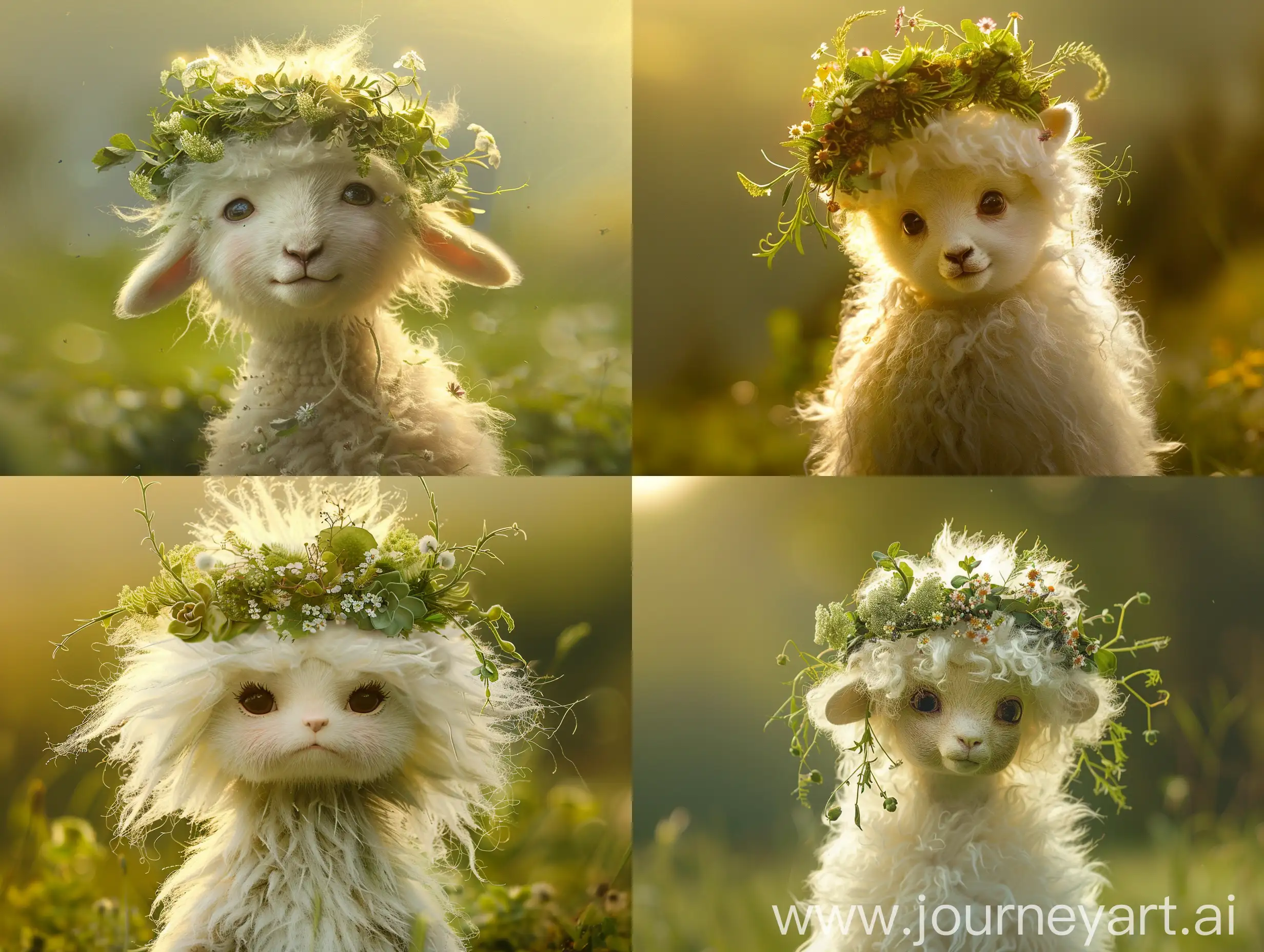 Curious-Young-Kid-Wearing-Floral-Wreath-in-Green-Meadow
