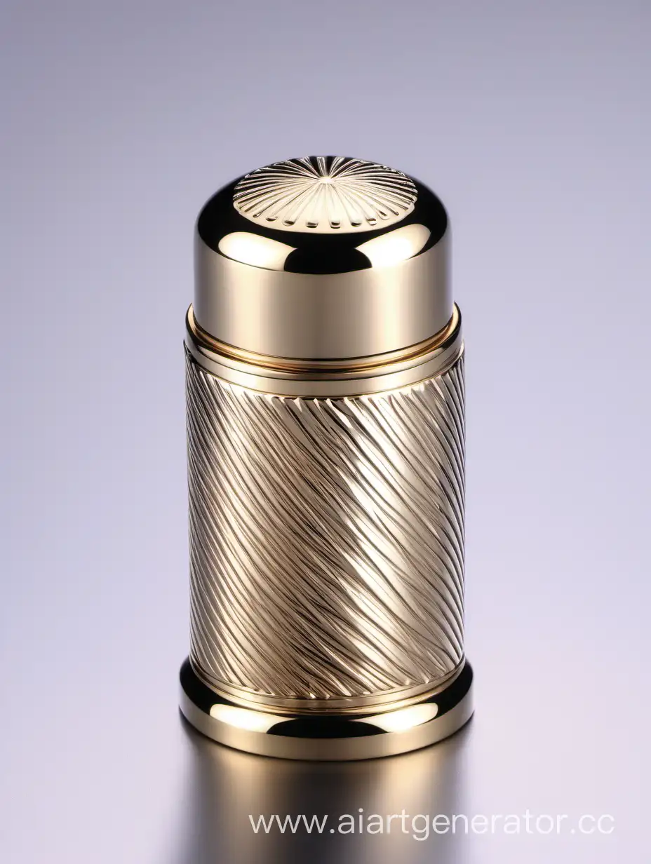 Zamac Perfume decorative ornamental long cap, LINES metallizing finish