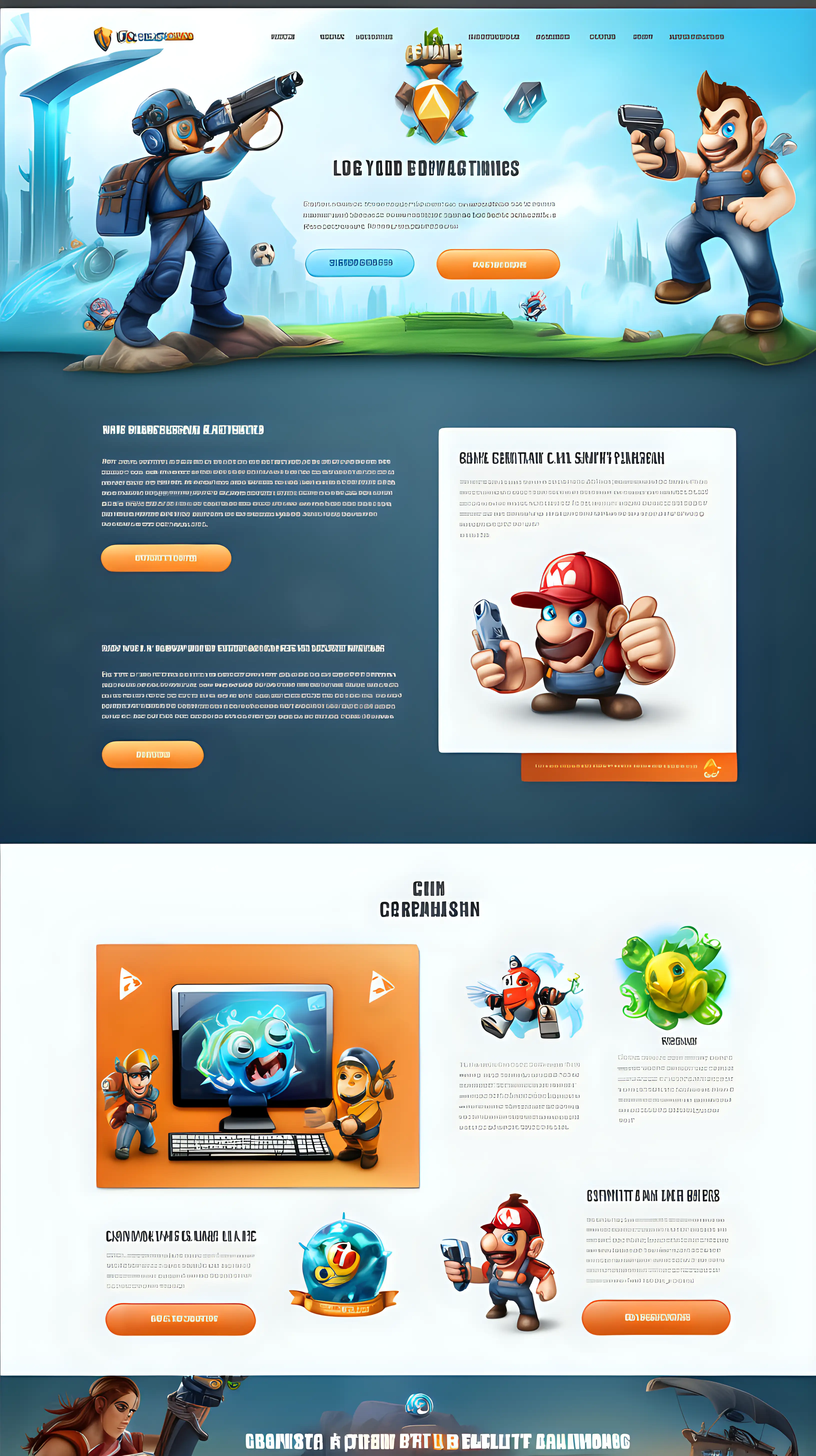 need a creative corporate  landing page for a game developer website by the name of RK Limited 
