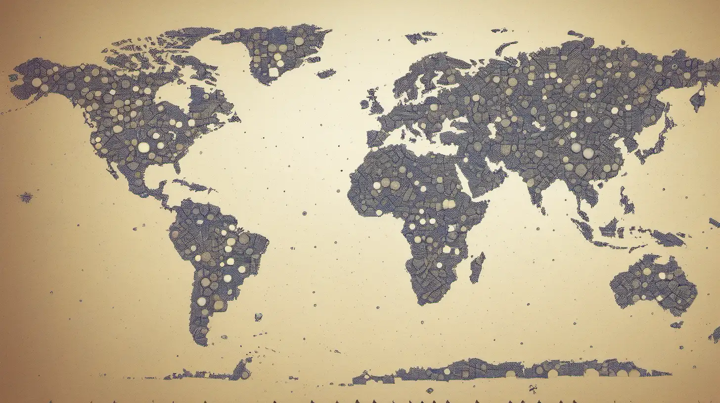 Stunning World Map Created from Intricate Points Immersive Beauty Experience