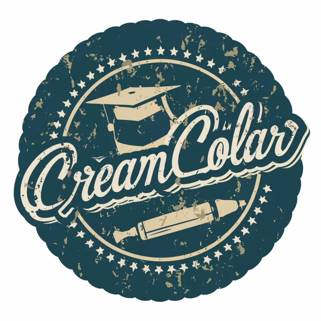 logo, Round, with the text "CreamCollar", typography, be used in Education industry