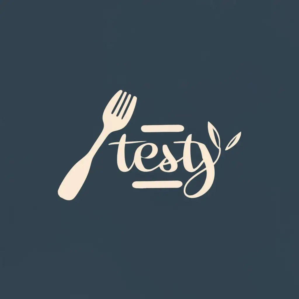 logo, spoon, with the text "testy", typography, be used in Restaurant industry