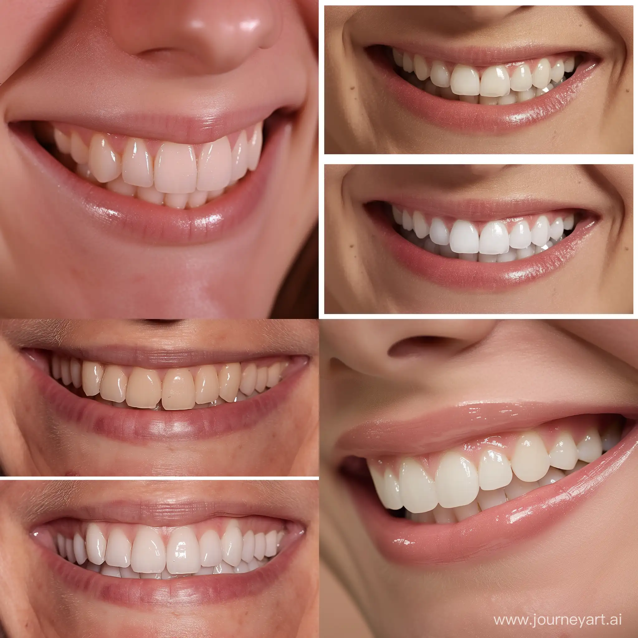 An image showing a close-up of a person's smile before and after undergoing Smile Makeover