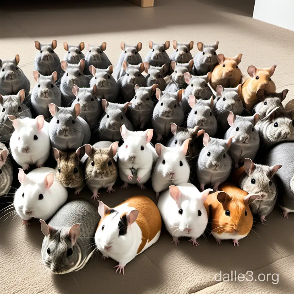 army of chinchillas battling an army of guinea pigs