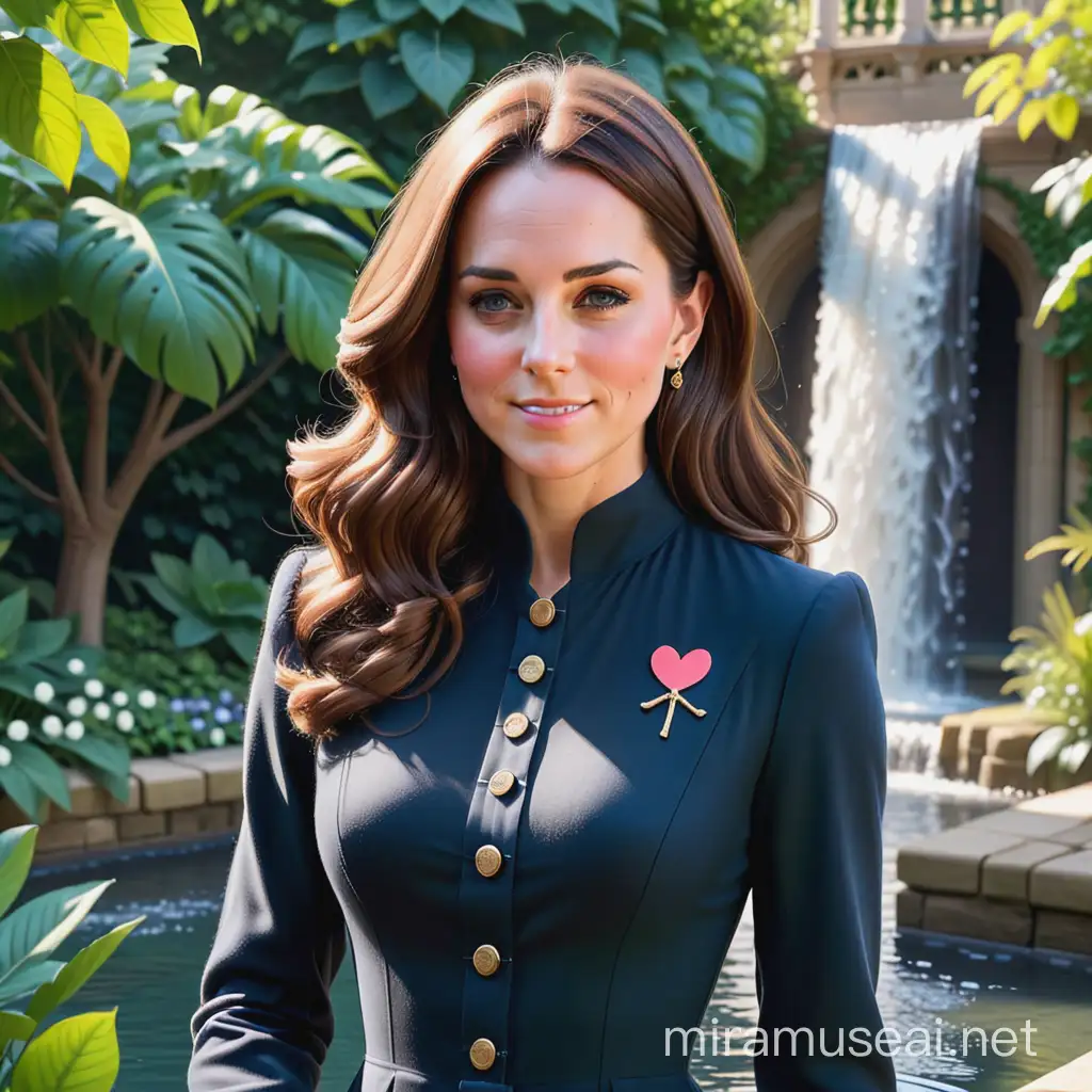 Cartoon Portrait of Kate Middleton Inspiring Health and Joy