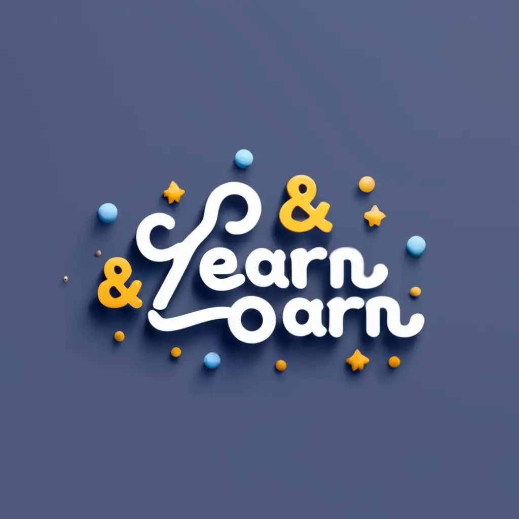 logo, Learn & earn, with the text "Learn & Earn", typography, be used to learning and earning with 3d logo