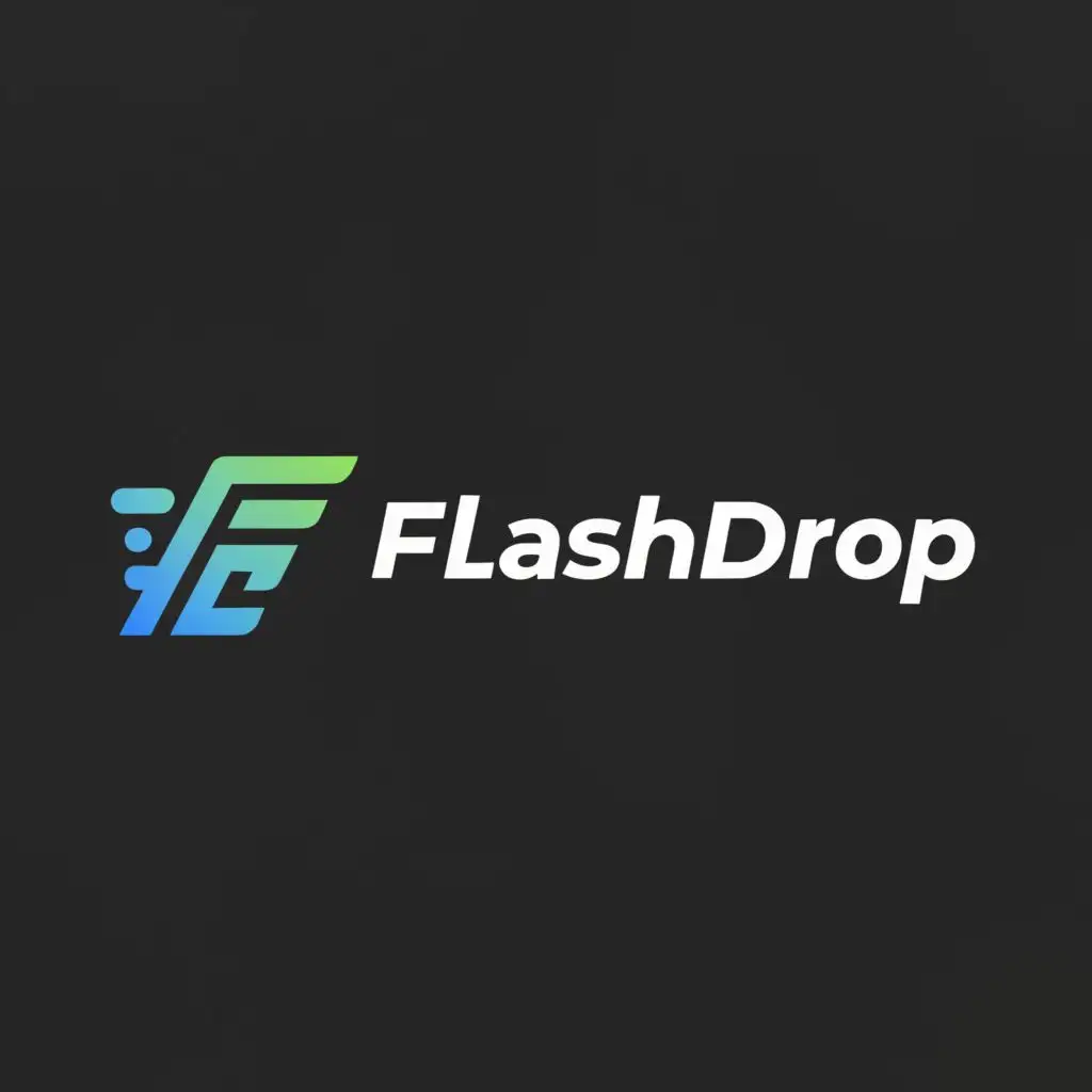 a logo design,with the text "FlashDrop", main symbol:Dropshipping,Minimalistic,be used in Finance industry,font style add like fast, clear background