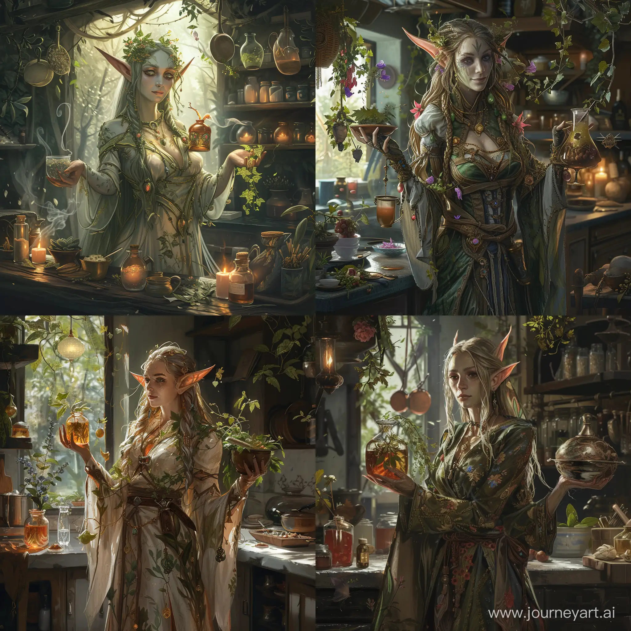 Graceful-Woman-Elf-Mixing-Potions-in-Serene-Enchanted-Forest-Kitchen