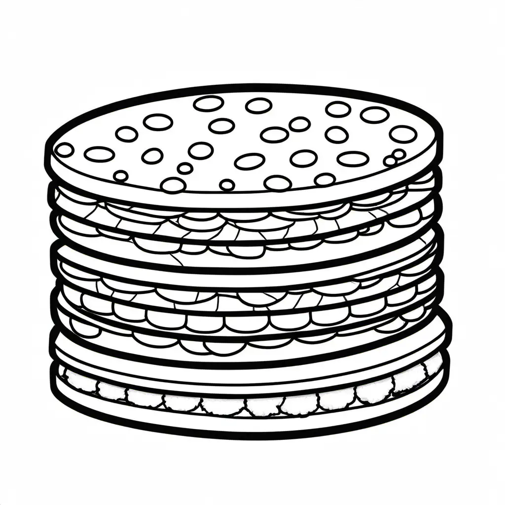 Easy-Rice-Cakes-Coloring-Page-with-Bold-Lines