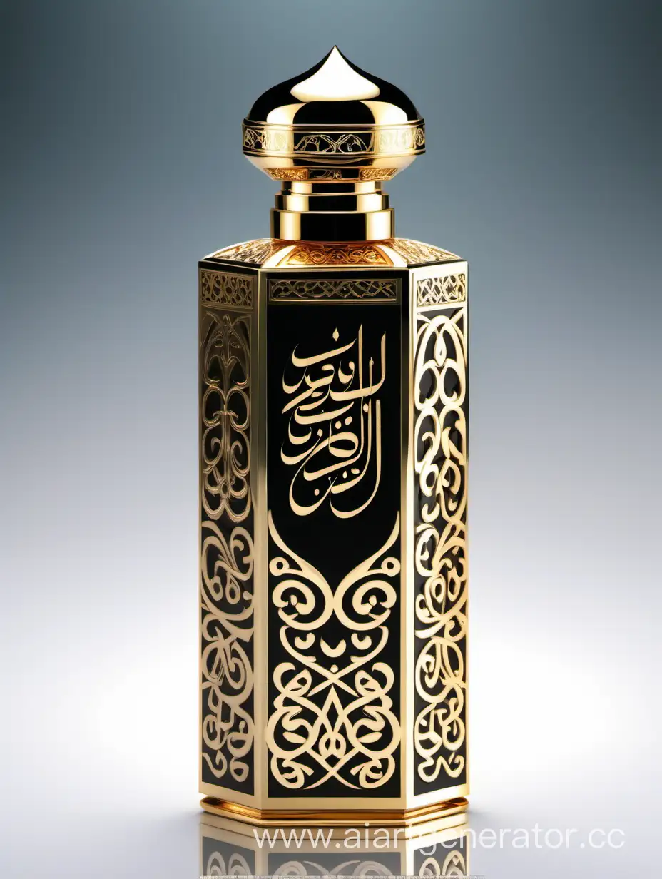 Luxury Perfume decorative with Arabic calligraphic ornamental long double height cap