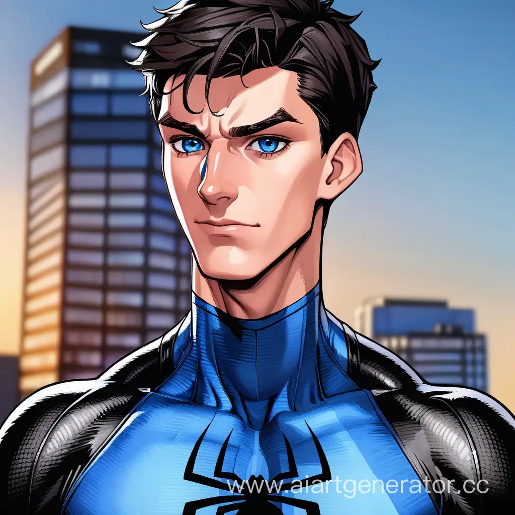 Muscular-23YearOld-in-Black-and-Blue-SpiderMan-Suit