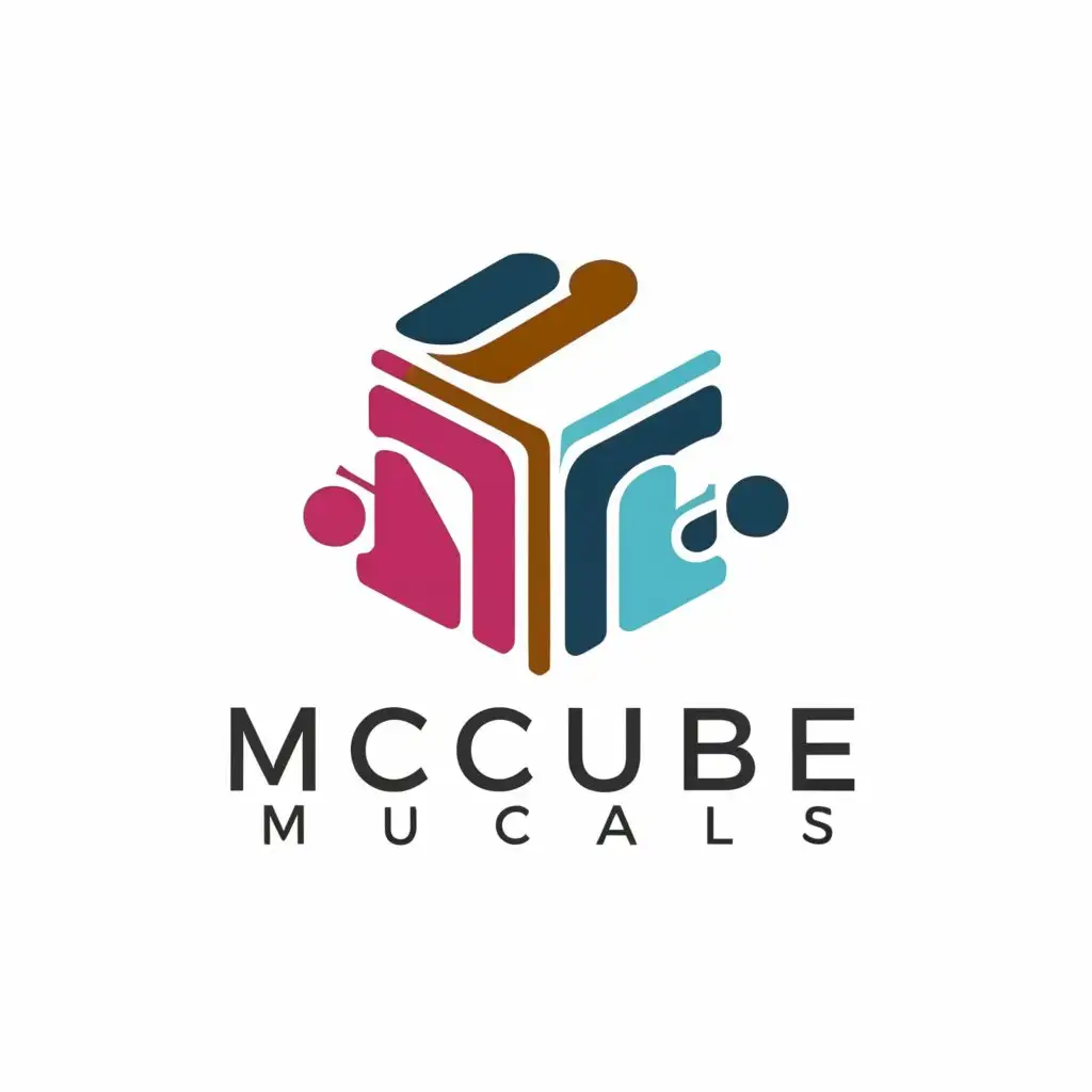 LOGO-Design-For-MCUBE-Musicals-Harmonious-Text-with-Musical-Symbol-in-Minimalistic-Style